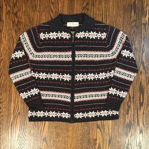 Vintage Y2K Zip Up Christmas Sweater